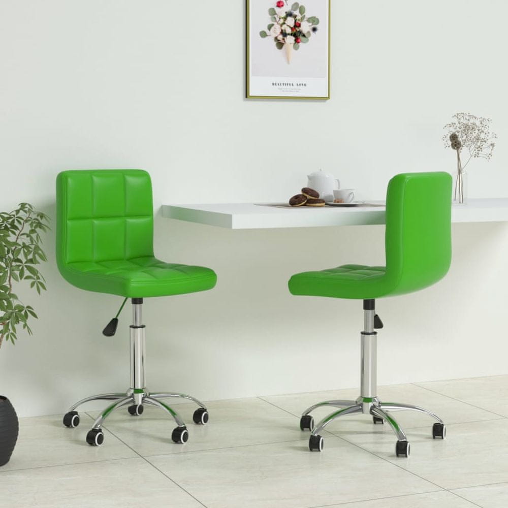Petromila vidaXL Otočné jedálenské stoličky 2 ks zelené umelá koža